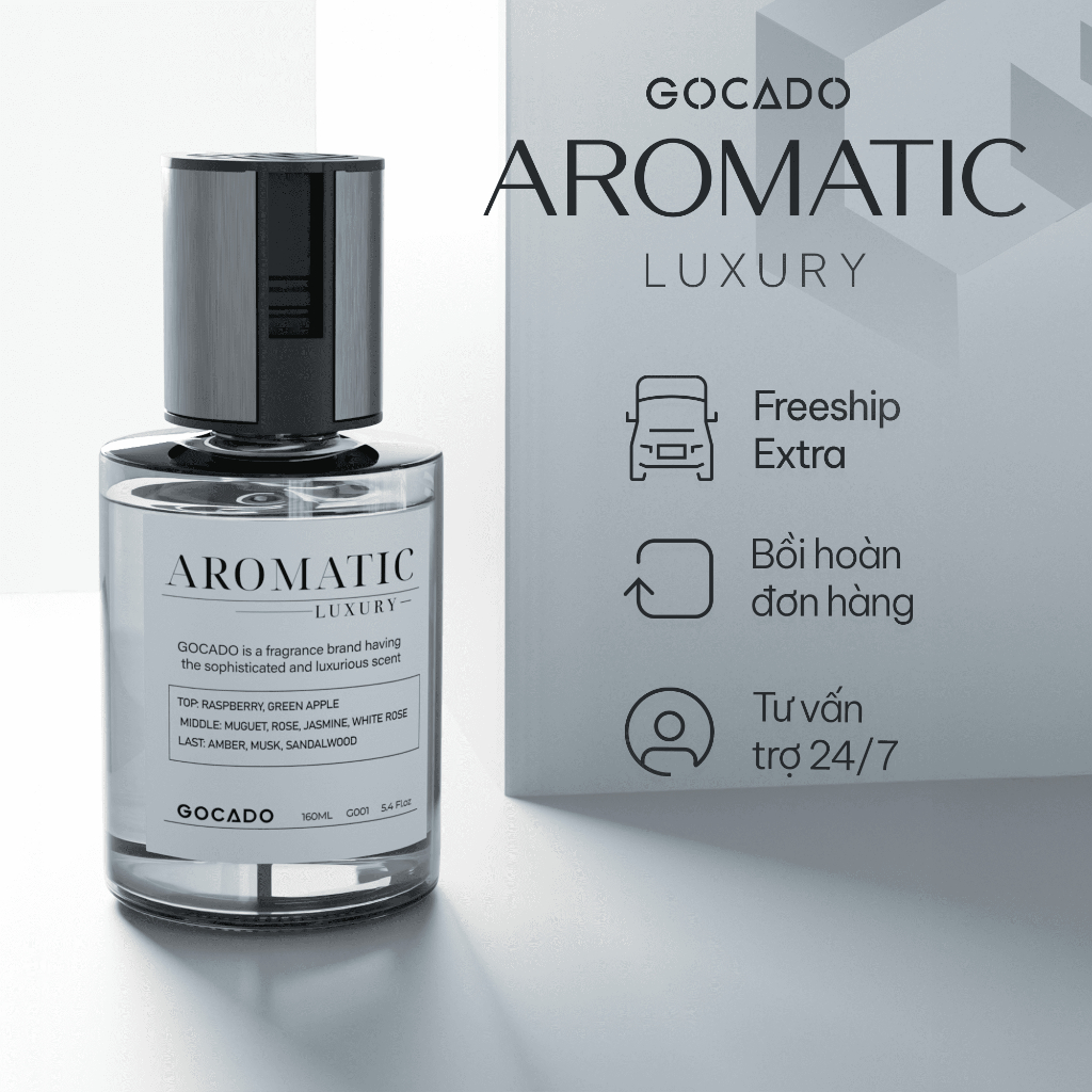 Nước Hoa Ô Tô Cao Cấp GOCADO AROMATIC  Khử Mùi Hôi Xe Dung Tích 160ML