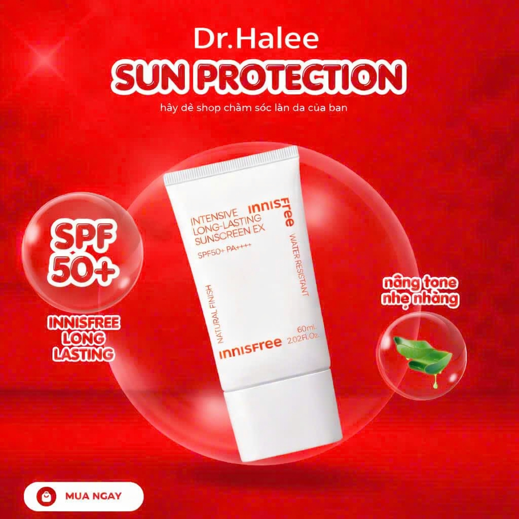 Kem Chống Nắng Innisfree Mẫu Mới Nâng Tông Kiềm Dầu Tone Up No Sebum Sunscreen EX SPF 50+ PA++++ 60ML