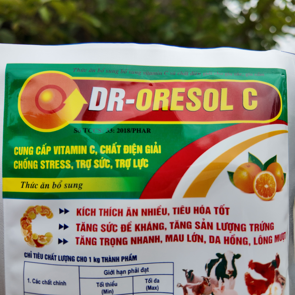 Oresol Vitamin C Điện Giải Chống Stress Gia Súc Gia Cầm DR-ORESOL C 100g - Tăng Đề Kháng Tăng Trứng