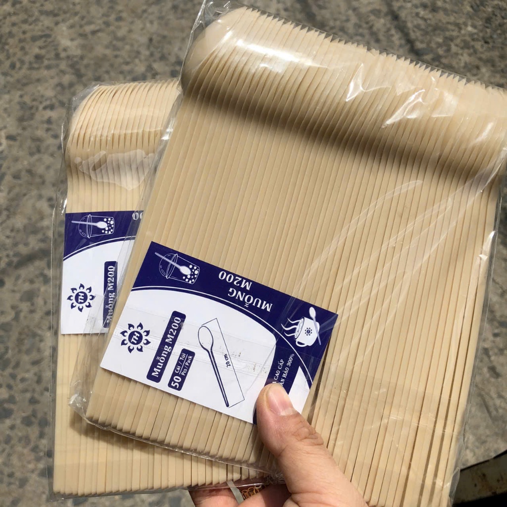 2500 muỗng trà sữa đen đỏ xanh trắng 50 bọc muỗng nhựa dài 20cm nhựa nguyên sinh cao cấp
