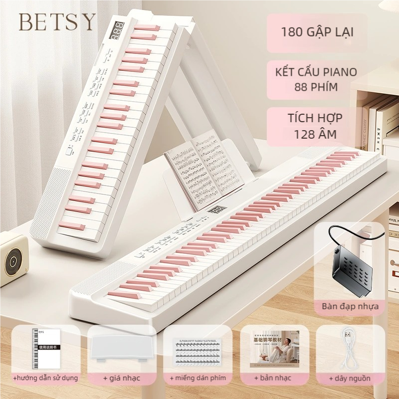 Dàn piano điện gấp, BETSY B170， 88 phím bàn phím cho người lớn mới bắt đầu, tặng quà cho bạn bè