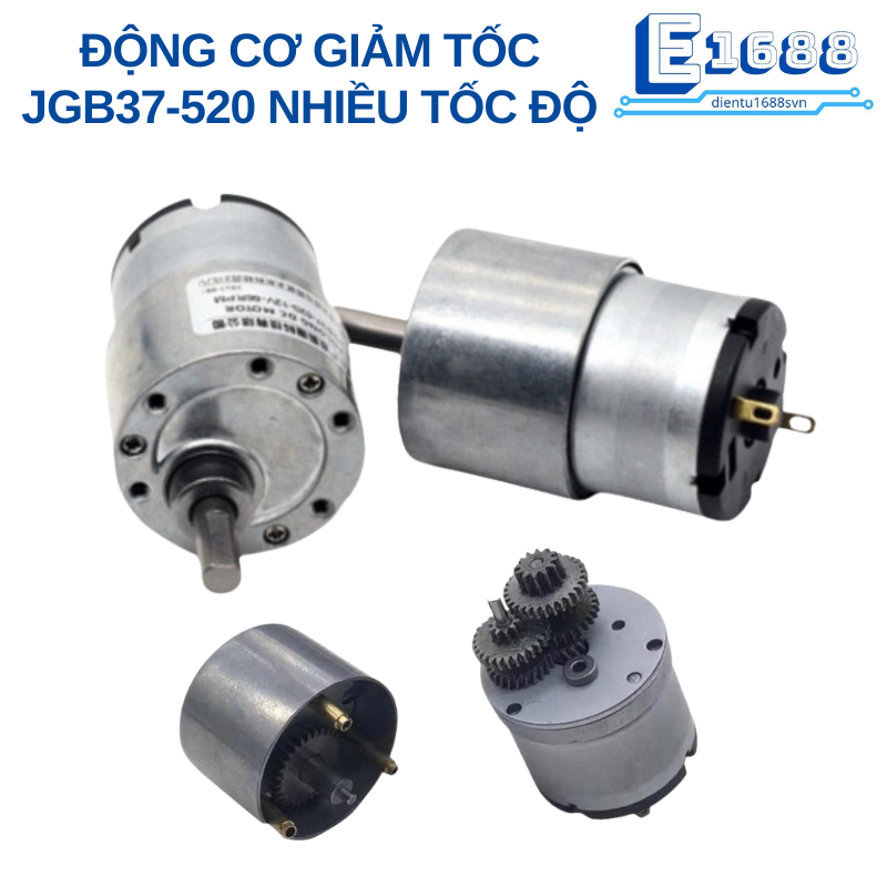 Động cơ giảm tốc JGB37-520, 6/12/24V nhiều tốc độ