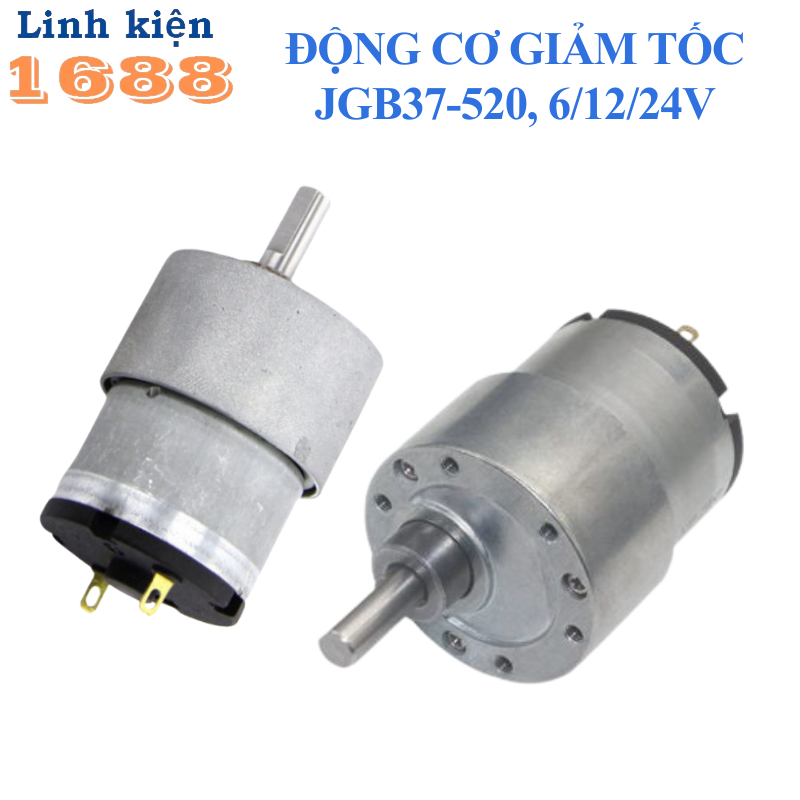 Động cơ giảm tốc JGB37-520, 6/12/24V nhiều tốc độ