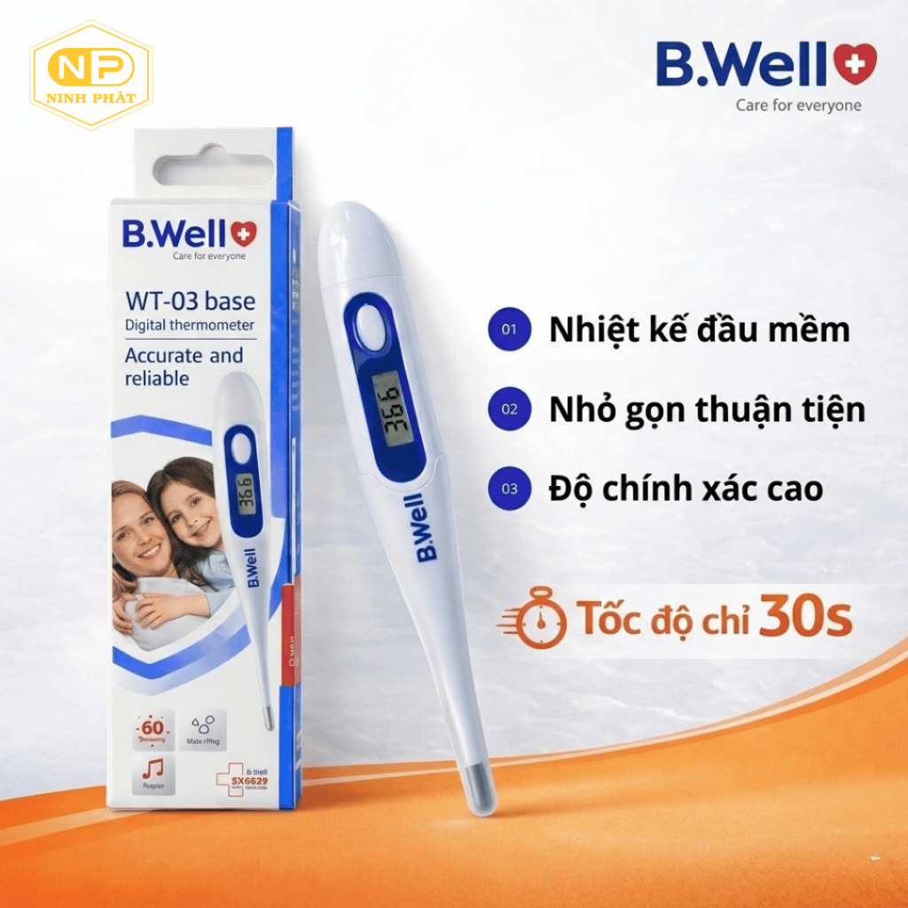 B.WELL SWISS WT-03 - Nhiệt Kế Điện Tử Bwell WT-03 | Hàng Chính Hãng Thuỵ Sĩ