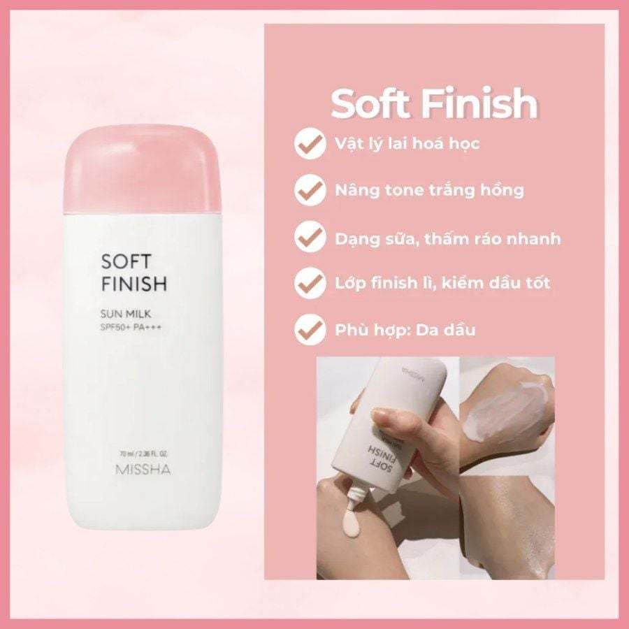 Kem chống nắng Missha Soft Finish Sun Milk