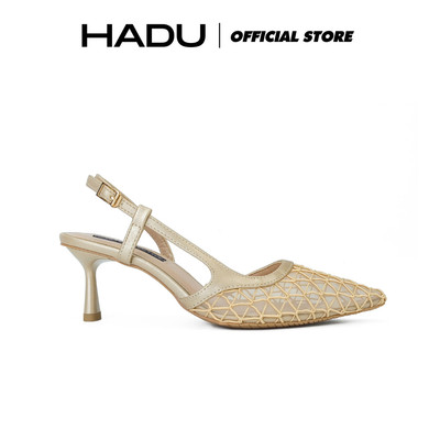Giày SlingBack Đan Dây Cao Gót 7P SARA Phối Lưới HADU M7148 Chất Liệu Cao Cấp Đế Chống Trượt BH 12T