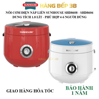 Nồi cơm điện nắp gài sunhouse 1.8 lít shd8606, shd8608 - bảo hành 1 năm