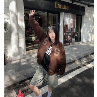 Áo khoác Bomber STEVE URBANIA DOUBLES chất dạ cao cấp form boxy, Áo khoác dạ Varsity nam nữ unisex - MÃ AK06