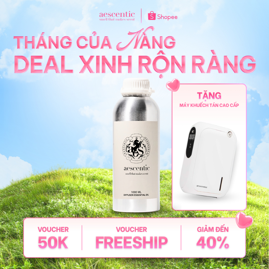 Tinh Dầu Thơm Phòng AQUARIUS Aescentic - Size 250ml/ 500ml/ 1000ml