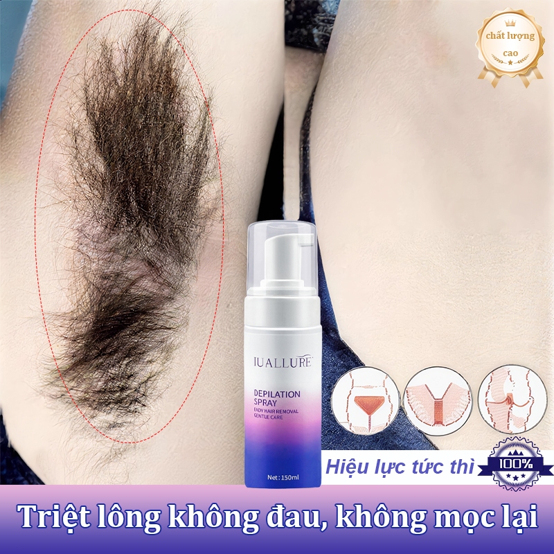 Xịt tẩy lông LYDIMOON Silky 150ml, thích hợp để tẩy lông chân, tay, nách và vùng kín, phù hợp với mọ