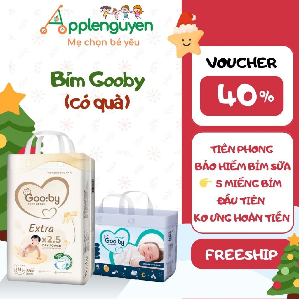 Bỉm Gooby Extra/Premium (Ngày/Đêm) Hàn Quốc Dán/Quần Đủ Size NB/S/M/L/XL/XXL | Applenguyen94