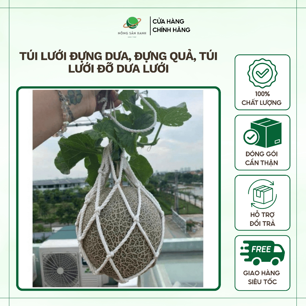 Túi lưới đựng dưa, đựng quả, túi lưới đỡ dưa lưới( võng dưa)