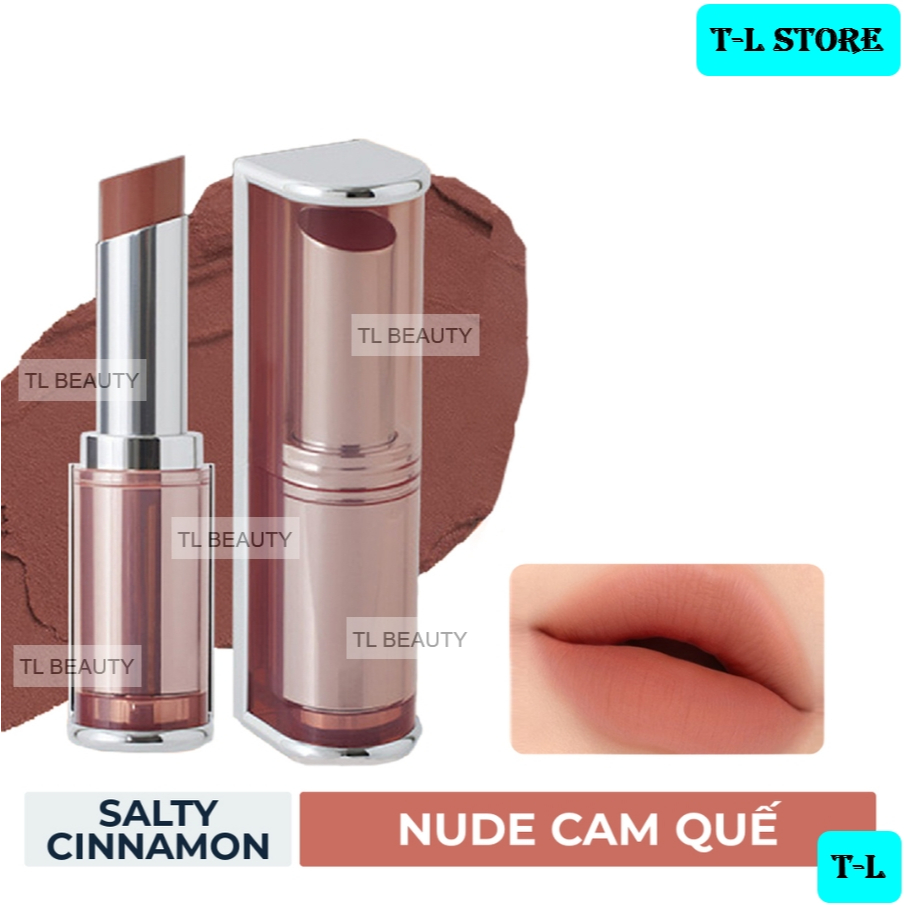 [VAT + TEM PHỤ] 3CE Blur Matte Lipstick #Salty Cinnamon - Son thỏi 3CE Hàn Quốc Màu Nude Cam Quế