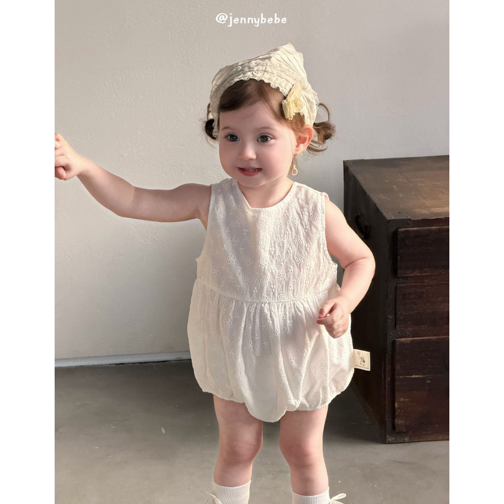 (Jenny Bé Bé) Suit Sát Nách Hở Lưng Dành Cho Bé Gái Phong Cách Thời Trang Hàn Quốc Mùa Hè