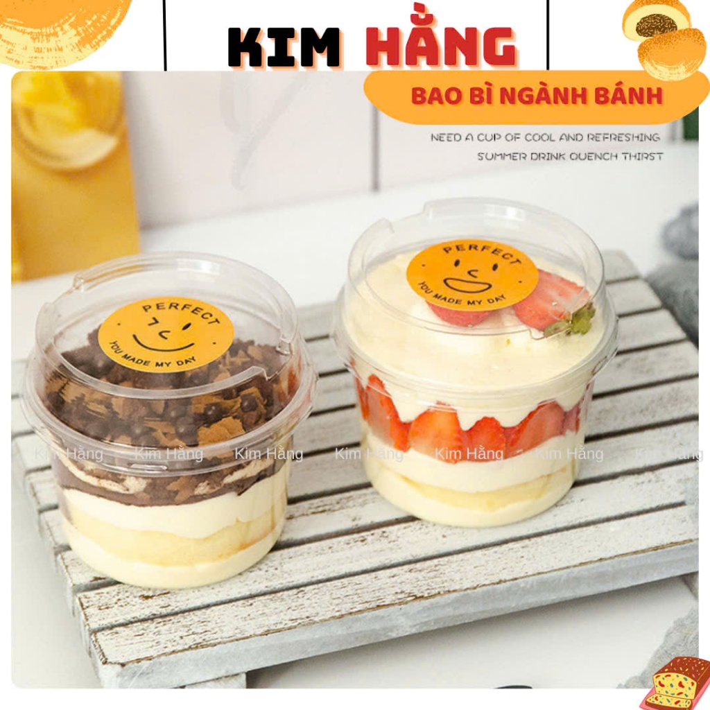 100 Ly tròn W250 đựng bánh mousse, tiramisu , panna cotta , ly có nắp đựng bánh 250ml