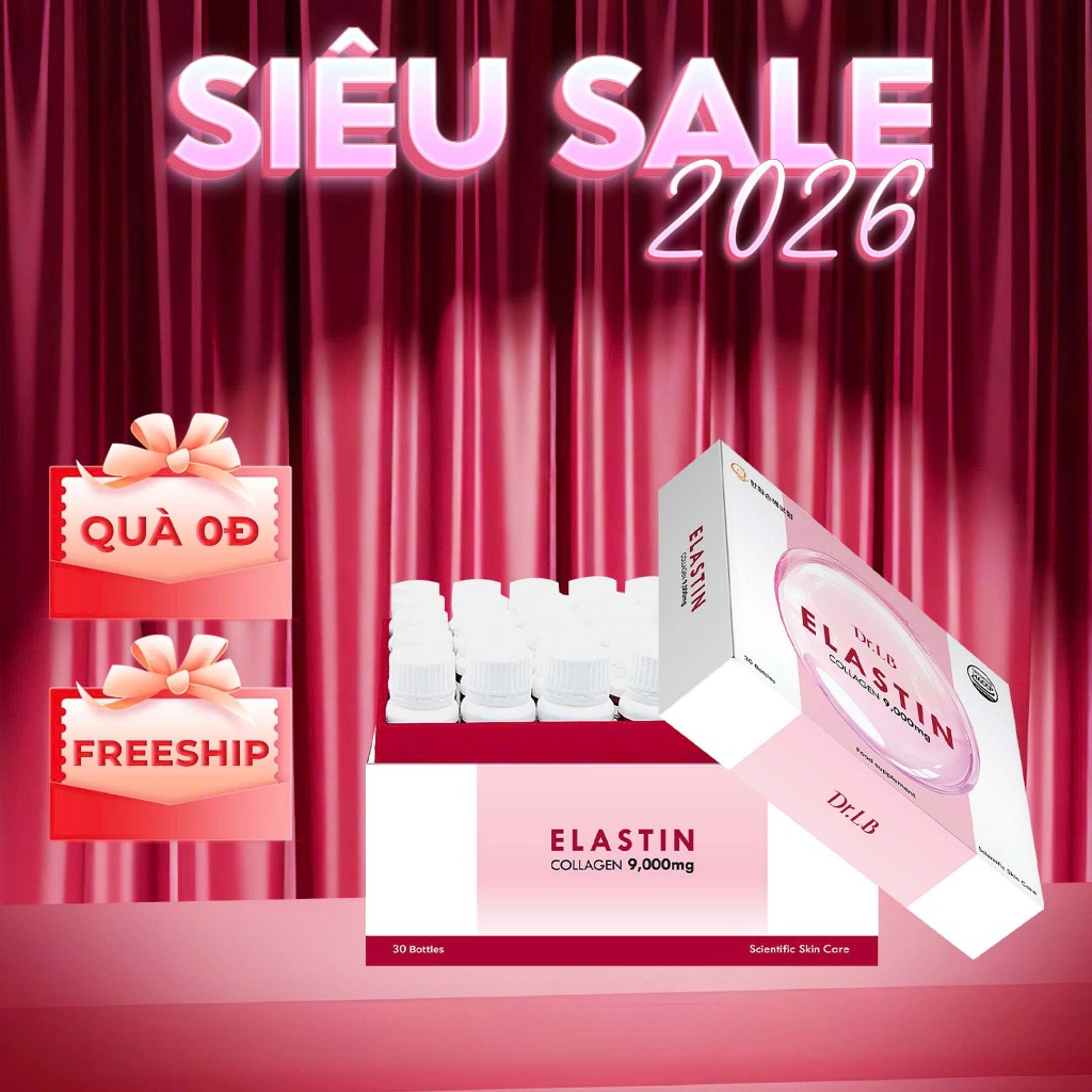 Elastin Collagen 9000mg Dr.LB Hàn Quốc 30 Lọ – Nước Uống Collagen Peptide Cá Hỗ Trợ Cải Thiện Độ Đàn