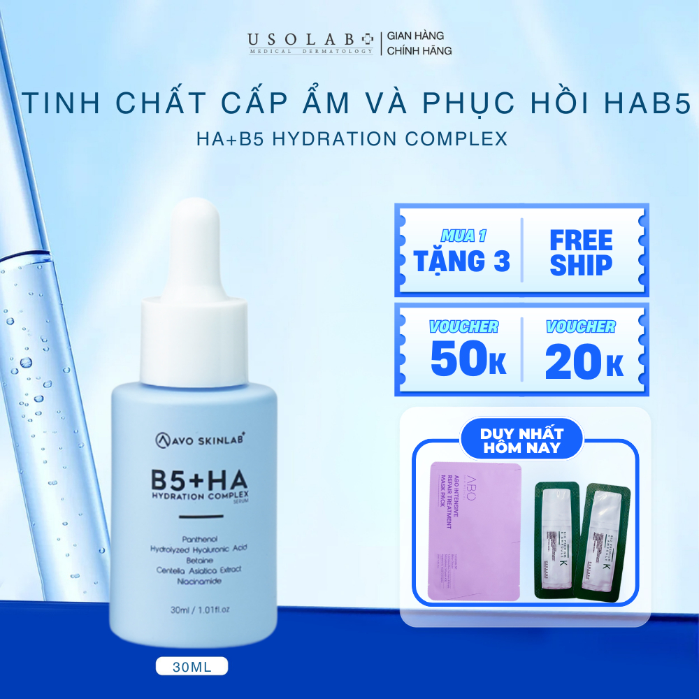 Serum HA B5 AVO - tái tạo, phục hồi da, tăng đàn hồi, da căng bóng 30ml