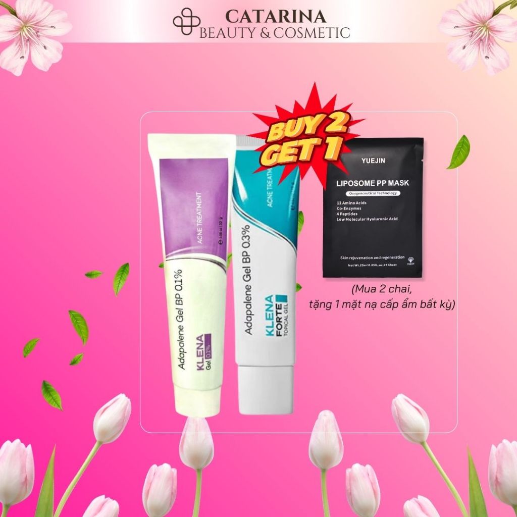 Klena Forte Adapalene 0.1% và Klena Forte Adapalene 0.3% | Hỗ trợ giảm mụn ẩn, sợi bã nhờn