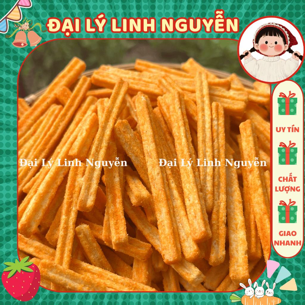 Snack Que Phô Mai Ngó Sen, Bim bim khoai tây ngó sen lắc phô mai thơm ngon, Đồ ăn vặt