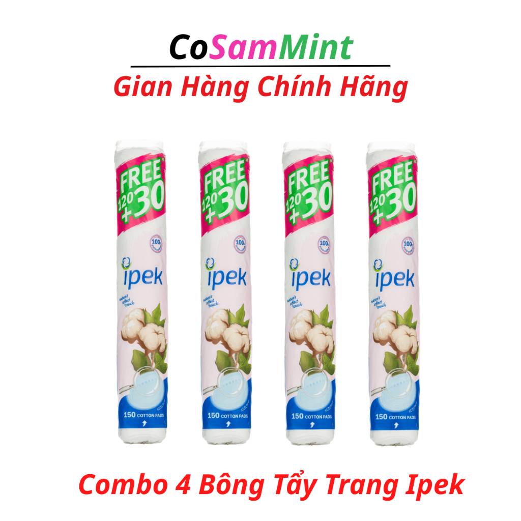 Combo 4 Bông Tẩy Trang Ipek 150 Miếng