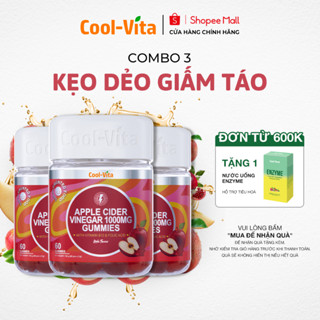 Combo 3 Hộp Kẹo Dẻo Giấm Táo Hỗ Trợ Tiêu Hóa, Tăng Cường Miễn Dịch Apple Cider Vinegar Gummy Coolvita (60 viên x 3g)/hộp