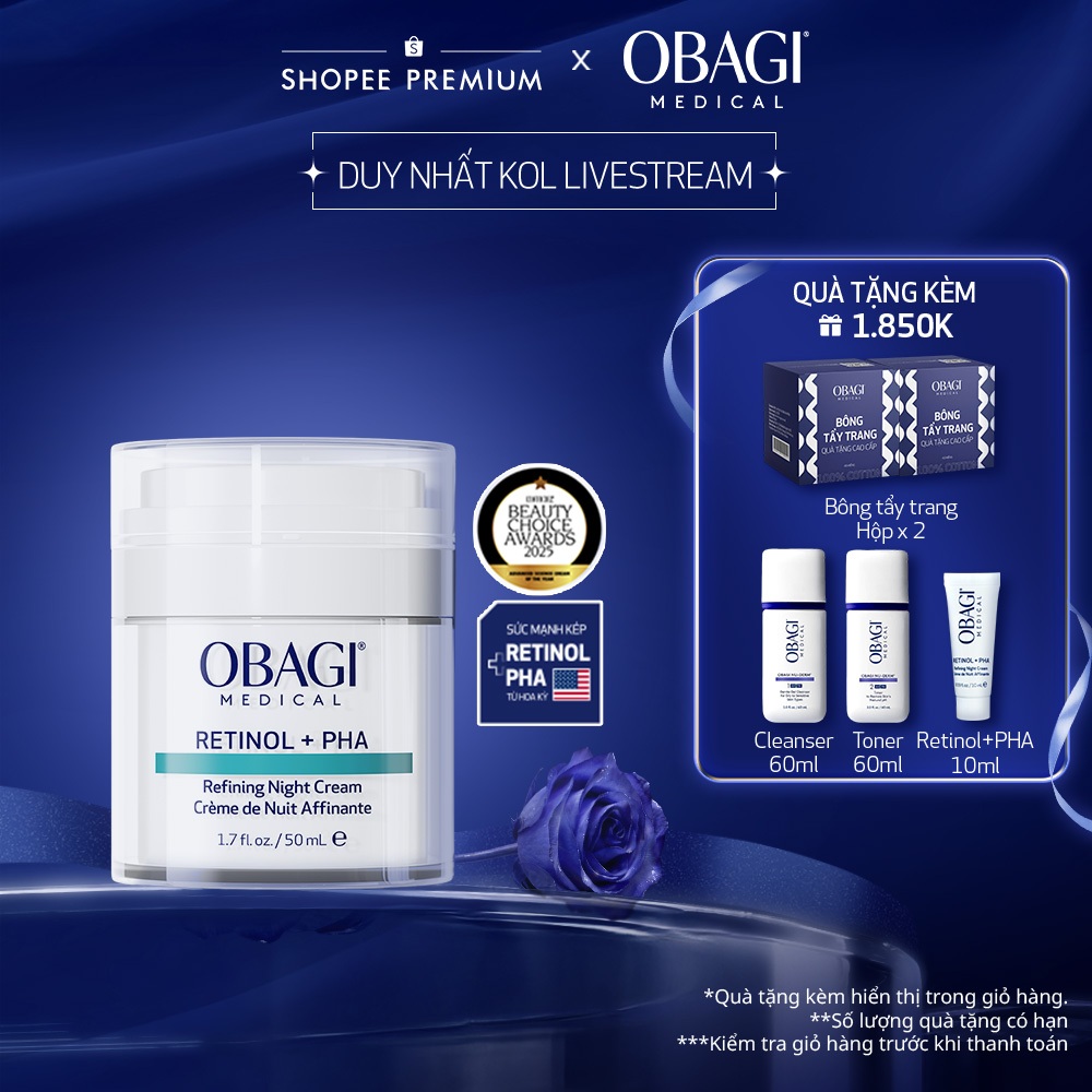 [Hannah x Obagi] Kem dưỡng tái tạo & trẻ hóa da ban đêm Obagi Medical Retinol + PHA (50ml)