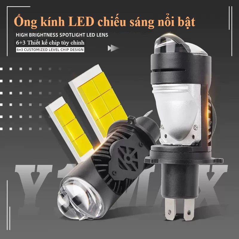Bóng Đèn Pha LED V50 Pro Siêu Sáng 40W Chân H4 Cho Ô Tô Xe Máy – Ánh Sáng Trắng 6000K Tăng Sáng Gấp 