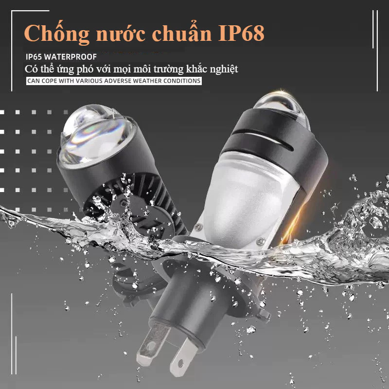 Đèn Pha LED V50 Pro H4 40W Siêu Sáng Cho Xe Máy Ô Tô – Ánh Sáng Trắng 6000K, Chip LED Cao Cấp, Tăng 