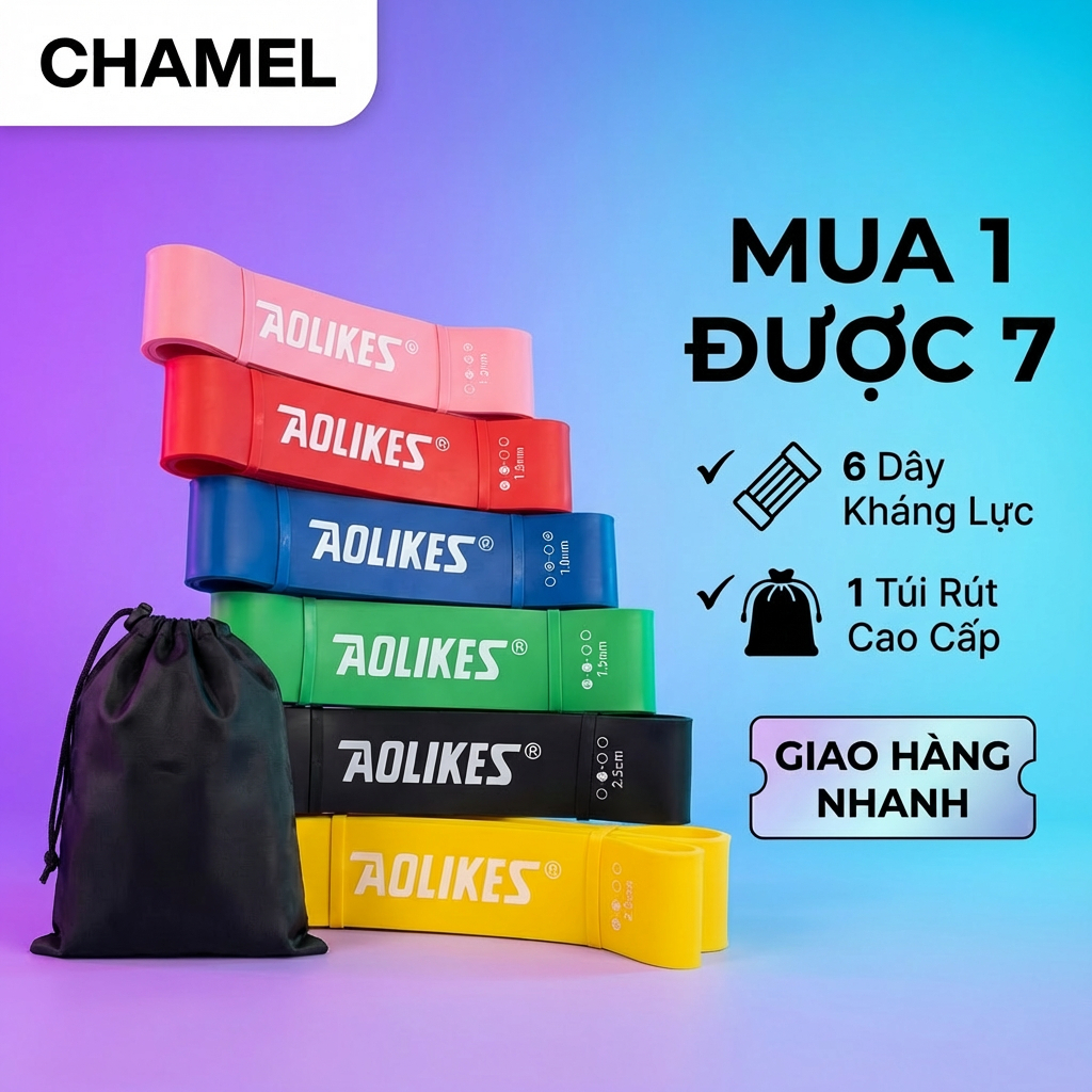 Dây Kháng Lực Mini Band - Tập Mông Quả Đào Cấp Tốc, Cao Su Siêu Bền Chống Đứt