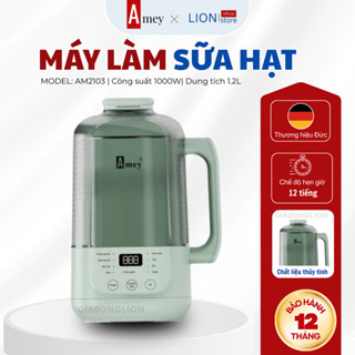 [𝐠𝐢𝐚𝐝𝐮𝐧𝐠𝐋𝐈𝐎𝐍] Máy Làm Sữa Hạt Amey, Máy Nấu Sữa Hạt Đa Năng 9 Chế Độ Không Gây Tiếng Ồn Dung Tích 1,2L - Bảo hành 12TH