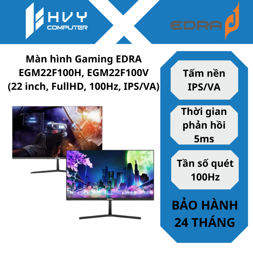 Màn hình Gaming EDRA EGM22F100H, EGM22F100V (22 inch, FullHD, 100Hz, IPS/VA) - Hàng Chính Hãng