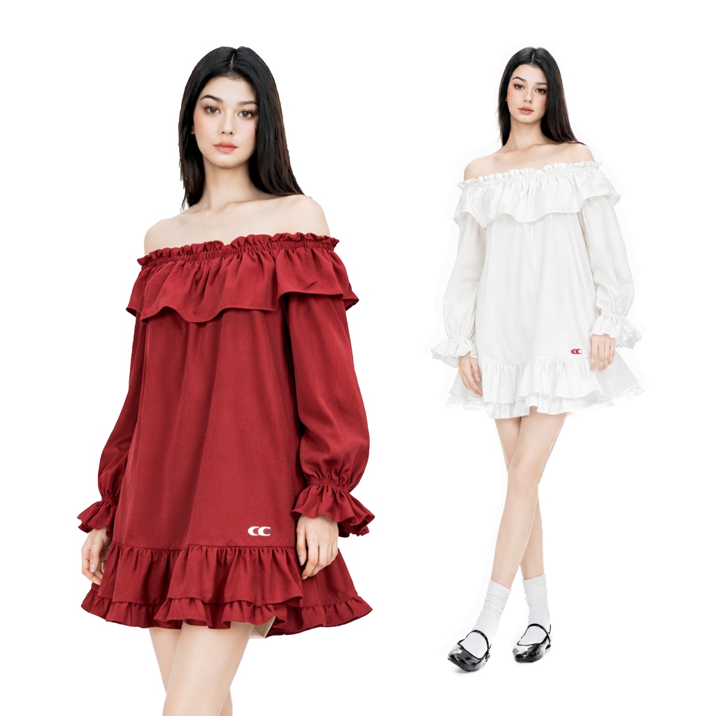 CARA Đầm ngắn nữ Osbor trễ vai form rộng năng động