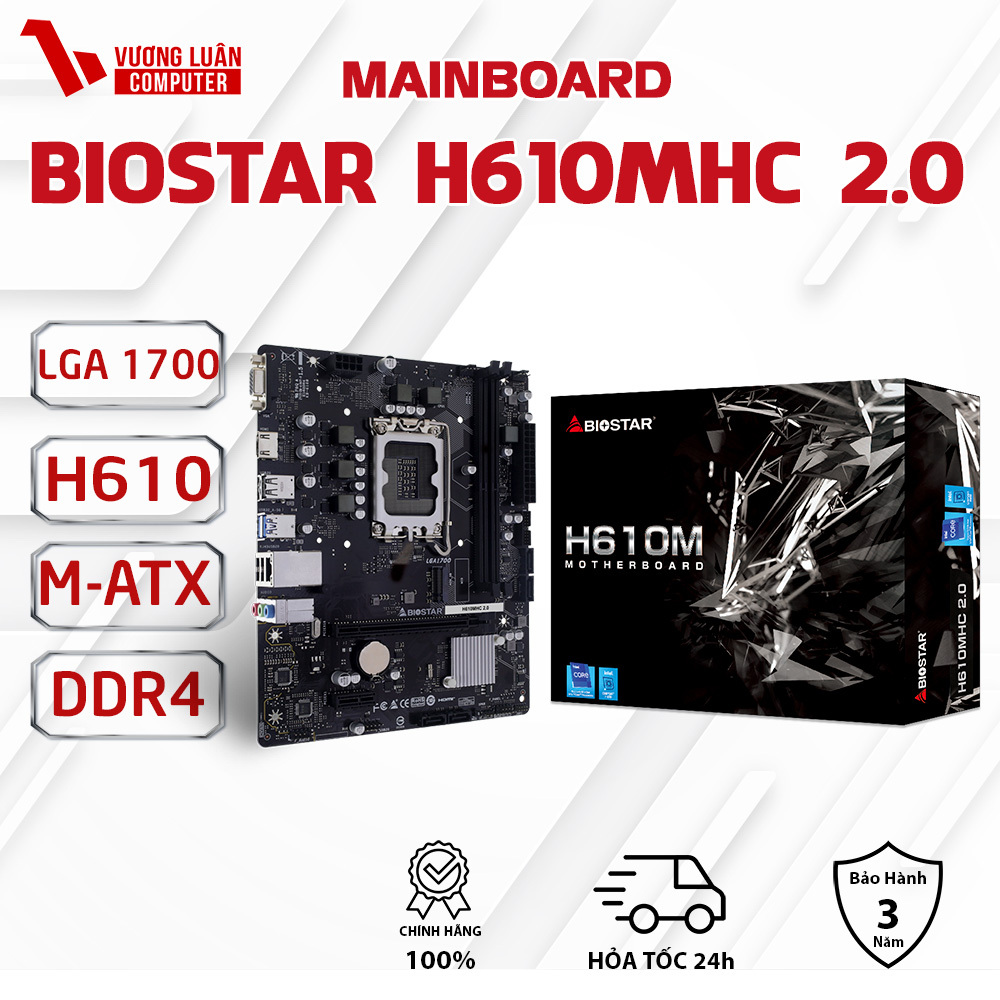 Main H610 BIOSTAR H610MHC 2.0 / MSI H610M-E / GreatWall H610M-A Bo mạch chủ Chính Hãng - New