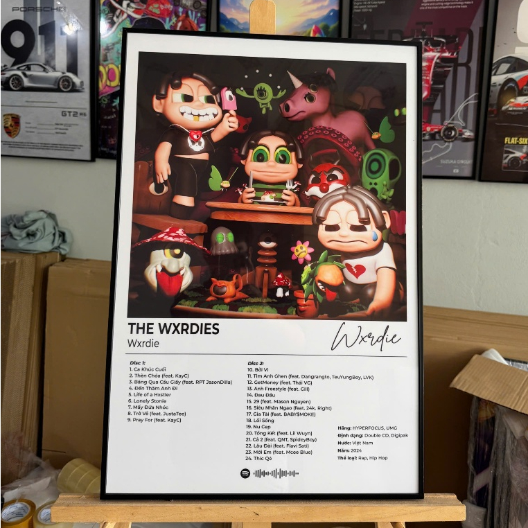 Tranh Poster Album Nhạc Rap HipHop Việt Nam (MCK, Wrxdie, Obito, HIEUTHUHAI,...) Tráng Gương Khung C