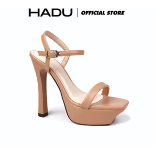 Giày Cao Gót 12P Đế Vuông Quai Ngang HADU G128 Đúp Trước 4P Da PU Cao Cấp BH 12 Tháng