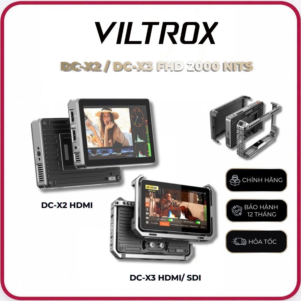 VILTROX DC-X2 / DC-X3 FHD 2000 Nits 6 Inch Camera Monitor - Hàng Chính Hãng