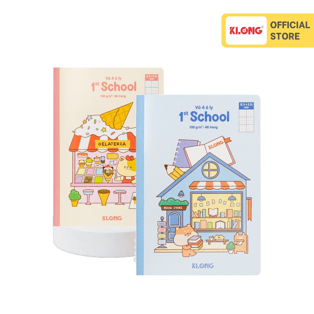 Vở 4 ô ly 1st School KLONG My Little Town B5- 48 trang 100/92; MS: 005