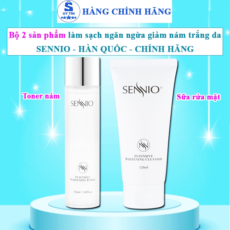 BỘ 2 SẢN PHẨM sennio hàn quốc nước hoa hồng sennio chính hãng sữa rửa mặt sennio toner senio dịu nhẹ