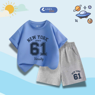 Bộ đồ bé trai số 61 New York size từ 15-40kg chất thun contton co giãn 4 chiều Loza SB601