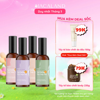 Xịt giữ nếp tạo kiểu dưỡng tóc 3in1 MACALAND 100ml lưu hương nước hoa, không khô cứng tóc