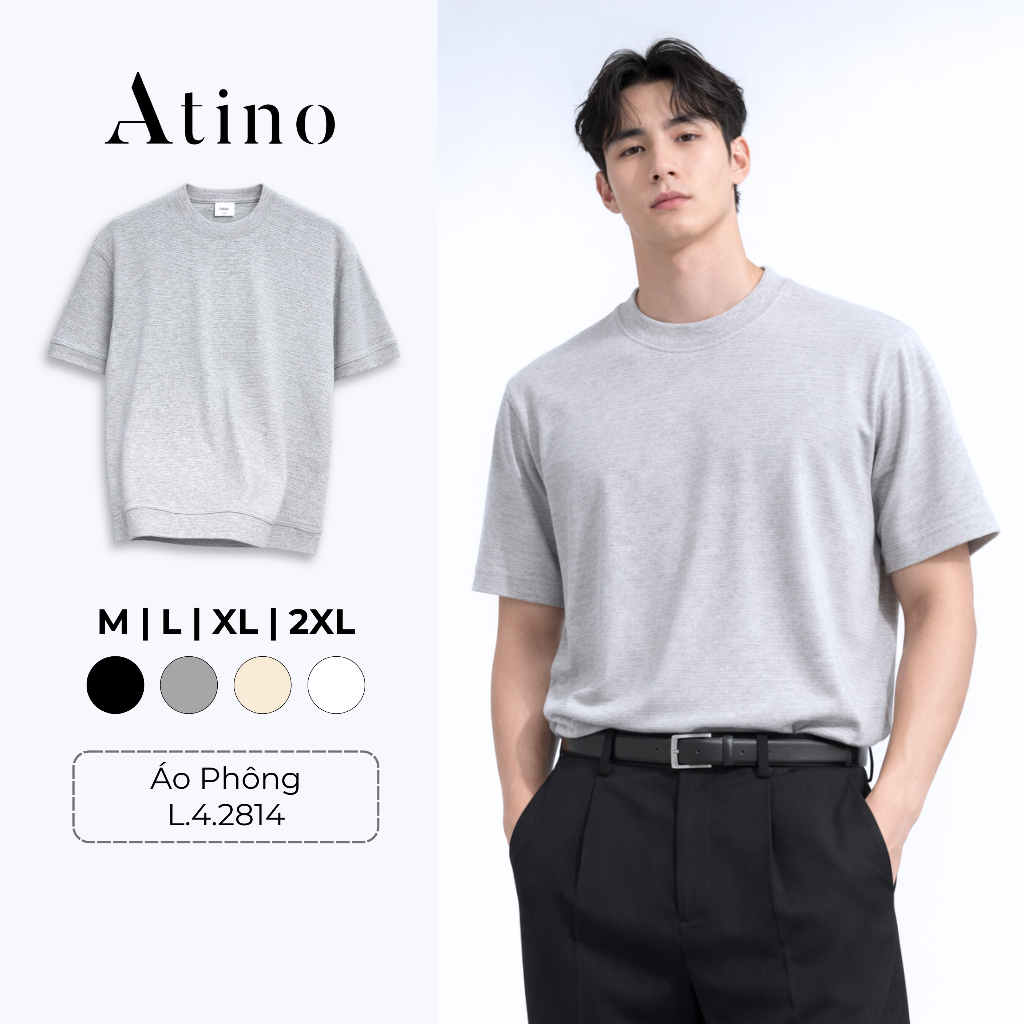 Áo Phông Nam ATINO Dáng Regular Siêu Mềm Mát L.4.2814
