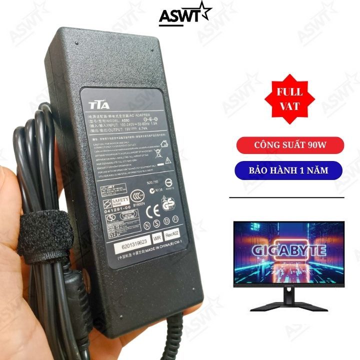 Dây nguồn màn hình Gaming Gigabyte M27Q 19V 3.42A -4.74A TTA- bảo hành 1 năm - FULL VÁT