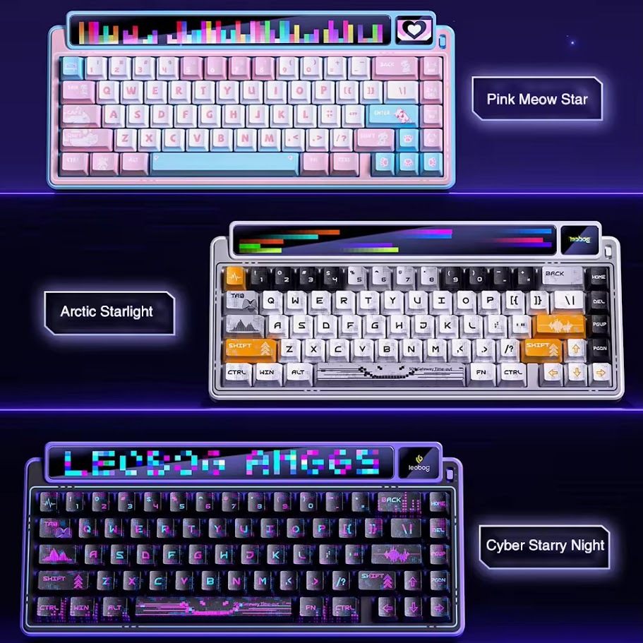 [JAHC] Bàn phím cơ Leobog AMG65 (3 mode, màn hình LED + TFT, Pin 8000 mAh)