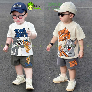 [10-29KG] Bộ Cộc Tay Cho Bé Trai KIMCHIBABY Vải Cotton Cao Cấp 190gsm Hoạ Tiết KL ROARS, Đồ Bộ Ngắn Tay Cho Bé K608