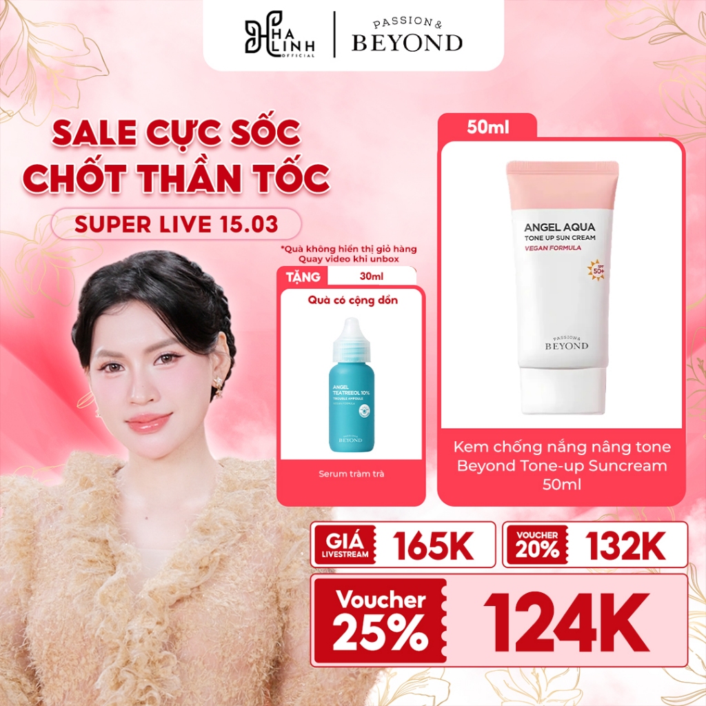 [VHL x Beyond]Kem chống nắng cấp ẩm nâng tone Beyond 50ml GWP 1 Serum tràm 30ml