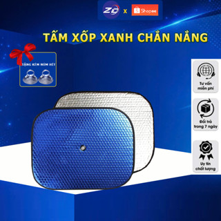 Tấm che nắng cửa oto xe hơi cách nhiệt, tấm chắn nắng xốp xanh dày dặn giảm nhiệt độ trong xe ô tô có núm hít cố định
