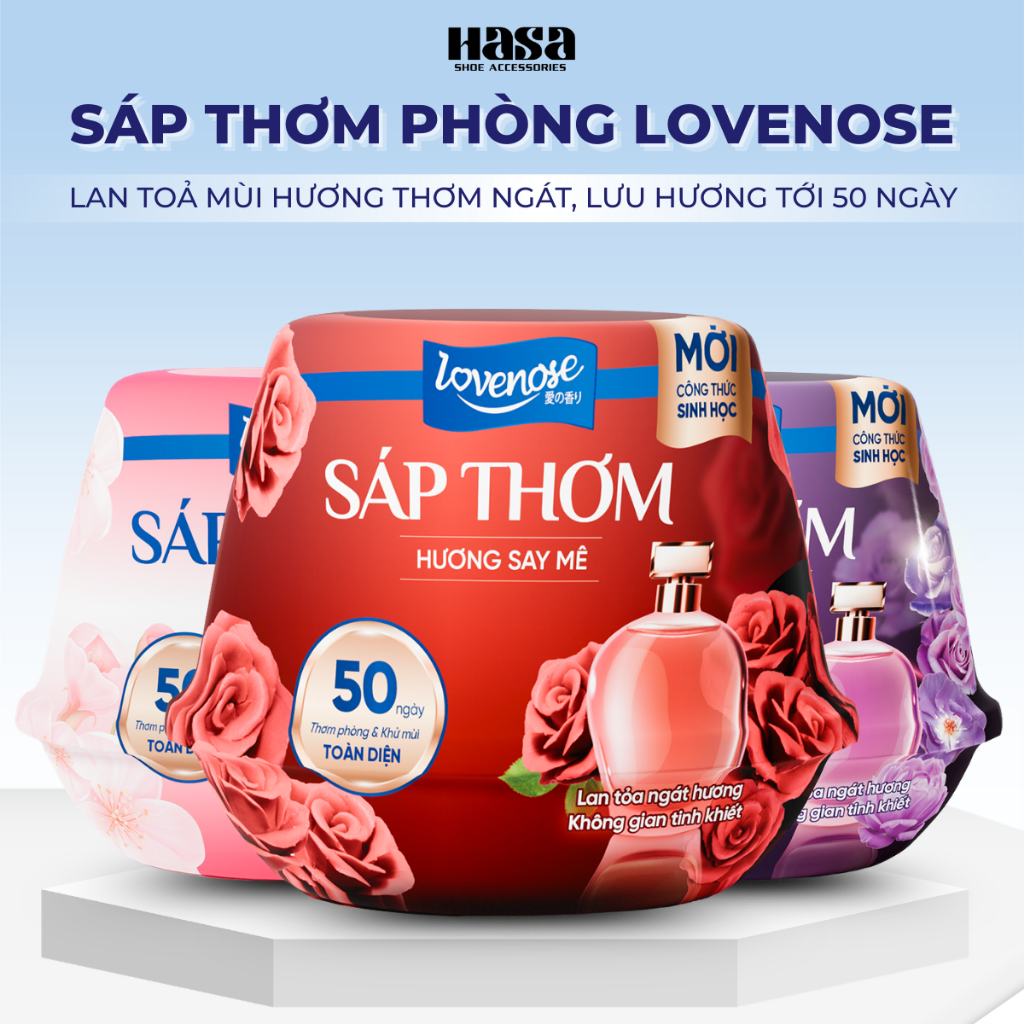 Sáp thơm phòng Lovenose - Lan tỏa ngát hương thơm phòng, khử mùi, công thức sinh học an toàn 230G