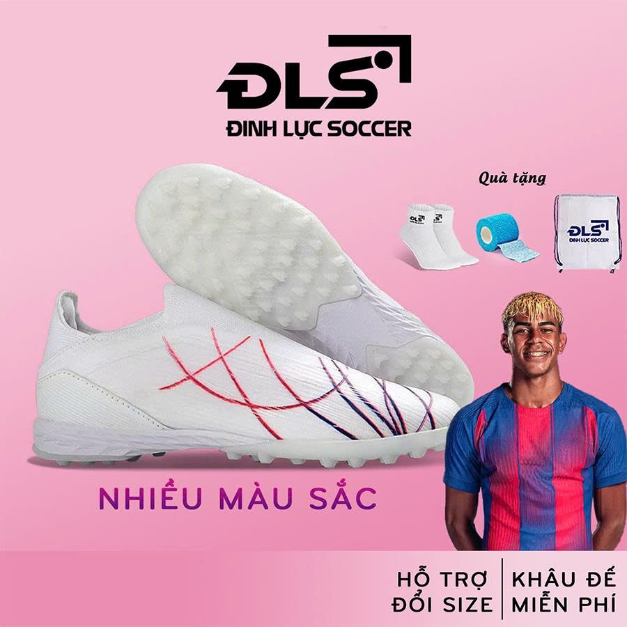 Giày Bóng Đá F50 Elite Laceless ĐINH LỰC SOCCER Lưỡi Gà Liền Đế TF, Bám Sân, Upper Mềm, Đệm Êm Ái