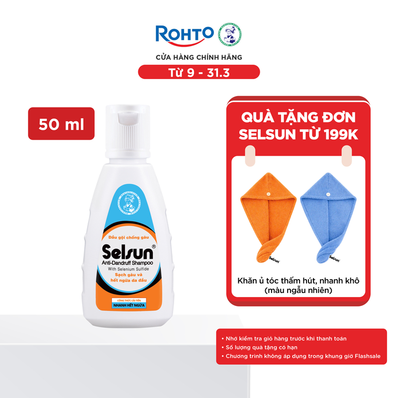 Dầu gội Selsun chống gàu, sạch gàu & hết ngứa da đầu Selsun Anti-Dandruff Shampoo 50ml