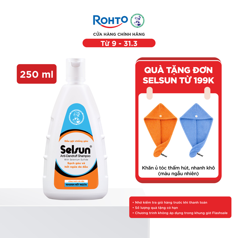 Dầu gội Selsun chống gàu, sạch gàu & hết ngứa da đầu Selsun Anti-Dandruff Shampoo 250ml